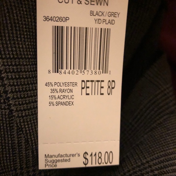 Philosophy Plaid Collarless Blazer (Petite) - Picture 16 of 16